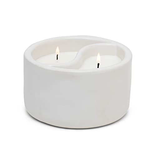 Paddywax Candles YY1004Z Yin & Yang Collection Scented Candle, 11-Ounce, White - Black Salt | Teakwood