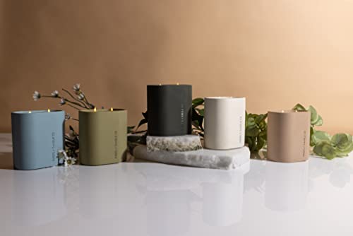 Paddywax Scented Candles Cirque Collection Soy Wax Candle in Oval Concrete Container, 12-Ounce, Peach & Patchouli