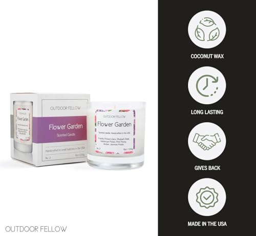 Flower Garden Candle, 8oz, Lilac & Jasmine, 50-Hour Burn Time, Spring Scented Candle, Relaxing Fragrance, Elegant Gift for Any Occasion