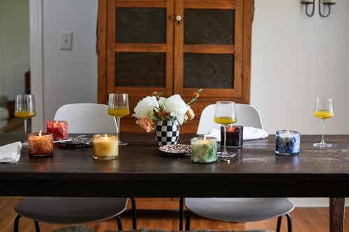 Paddywax Luxury Candles in Hand-Crafted Artisan Blown Glass Scented Luxe Candle, 8-Ounce, Saffron Rose