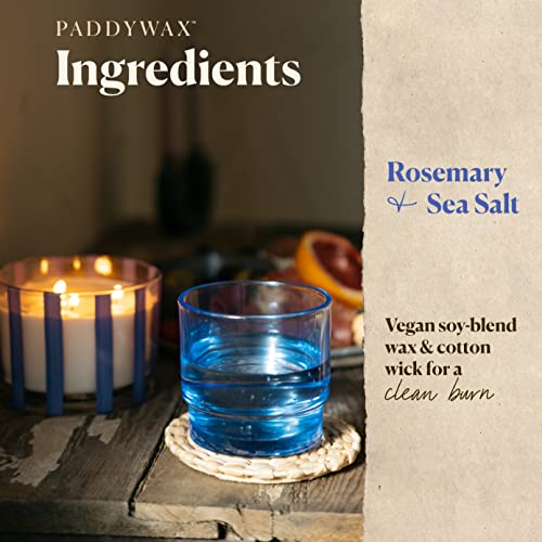Paddywax Candles Al Fresco Collection Naturally Scented Candle in Reusable Glass Tumbler, 12 Ounces, Rosemary + Sea Salt