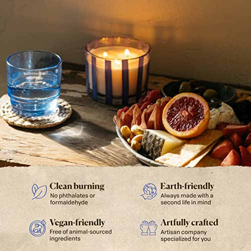 Paddywax Candles Al Fresco Collection Naturally Scented Candle in Reusable Glass Tumbler, 12 Ounces, Rosemary + Sea Salt