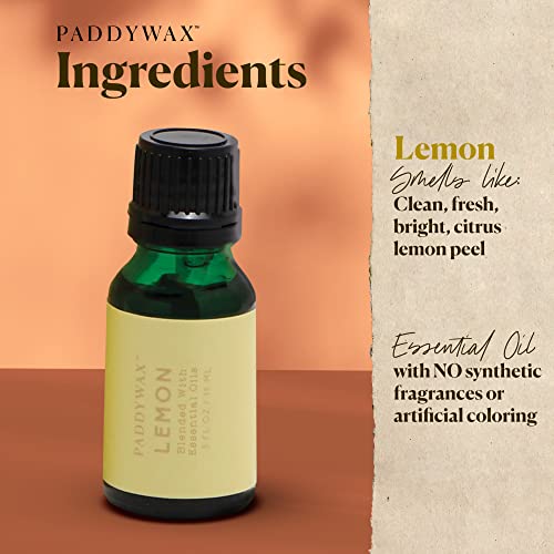 Paddywax Body-Safe Essential Oil for Diffusers, Scented Oil, 0.5 Ounces, Lemon