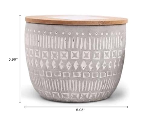 Paddywax Sonora Tobacco and Patchouli Scented Concrete Jar Candle 10 oz, Grey