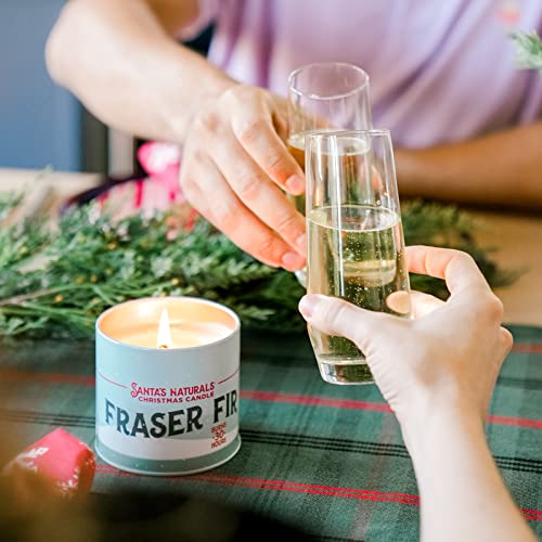 Santa's Naturals Fraser Fir Christmas Candles for Holidays & Gifts, Fresh Cut Tree Scent, Soy & Beeswax Blend, 30+Hour Burn, 9 oz, 2-Pack