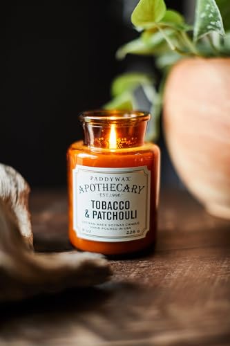 Paddywax Scented Candles Artisan Apothecary Candle, 8-Ounce, Tobacco & Patchouli