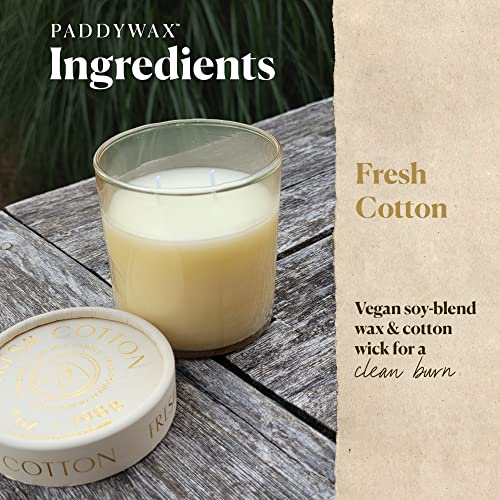 Paddywax Firefly Candle Co. Optimist Scented Candles with Soy Wax Blend and Reusable Glass Jar for Home Fragrance and Aromatherapy - 7 Ounce, Fresh Cotton, Tan