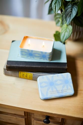 Paddywax 2-Wick Scented Candles Everyday Travel Tin Candle with Fragranced Soy Wax Blend, 5-Ounce, Teakwood + Jasmine