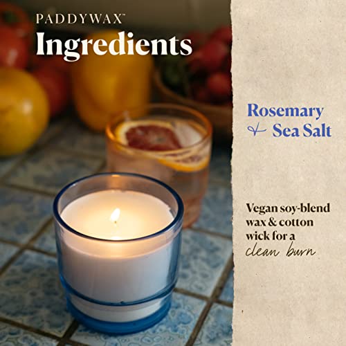 Paddywax Candles Al Fresco Collection, Naturally Scented Candle, 7 Ounces, Blue, Rosemary + Sea Salt