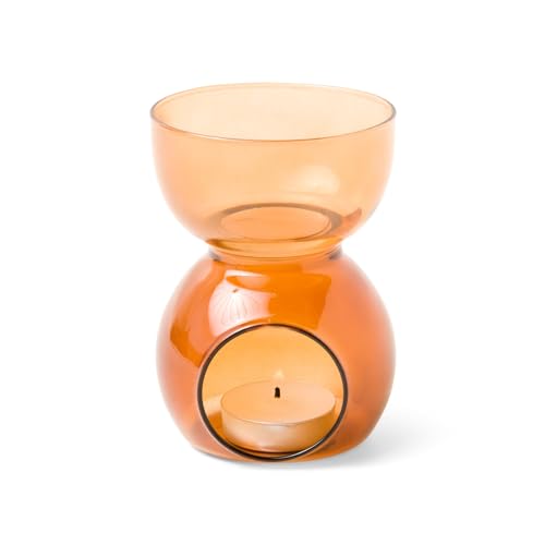 Amber Glass Oil Burner Packaged in Terracotta Folding Box w/FOIL