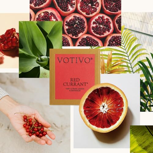 Votivo Red Currant 6.8 oz Aromatic Candle | Soy Wax Blend | Luxury Glass Jar Scented Candle & Box | Candles for Home Scented | Candle Gifts | Long Burning & Highly Scented