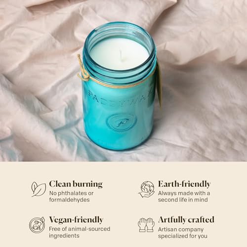 Paddywax Scented Relish Collection Soy Wax Artisan Candle in Glass Jar with Lid, 9.5-Ounce, Ocean Tide + Sea Salt