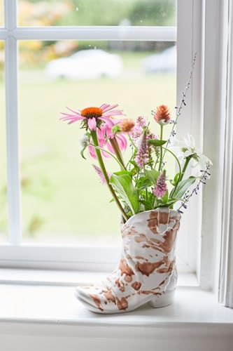 Paddywax Scented Candles Glazed Ceramic Nashville Cowboy Boot Shaped Candle, 6-Ounce, Desert Peach