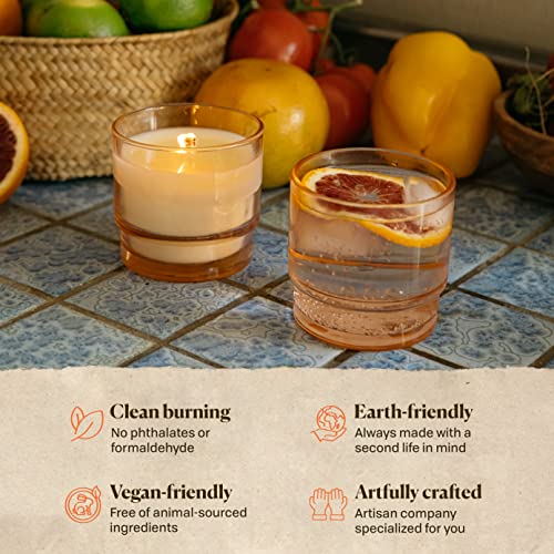 Paddywax Candles Al Fresco Collection Naturally Scented Candle in Reusable Glass Tumbler, 7 Ounces, Pepper + Plum