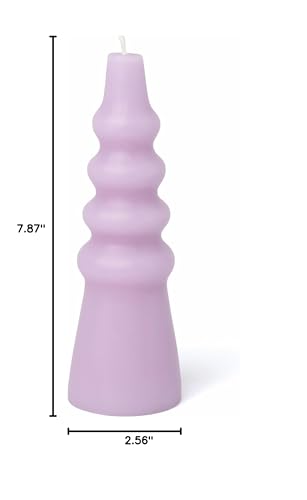 Paddywax Totem Candles Unscented Colourful Pillar Candle, 303 g, Zippity (Lavender)