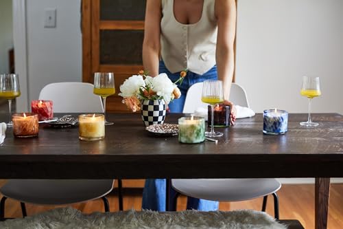 Paddywax Luxury Candles in Hand-Crafted Artisan Blown Glass Scented Luxe Candle, 8-Ounce, Saffron Rose