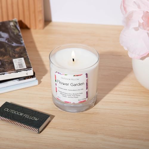 Flower Garden Candle, 8oz, Lilac & Jasmine, 50-Hour Burn Time, Spring Scented Candle, Relaxing Fragrance, Elegant Gift for Any Occasion