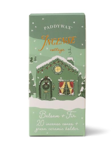 Paddywax Holiday Town Incense Holder with 20 Incense Cones, 3.83