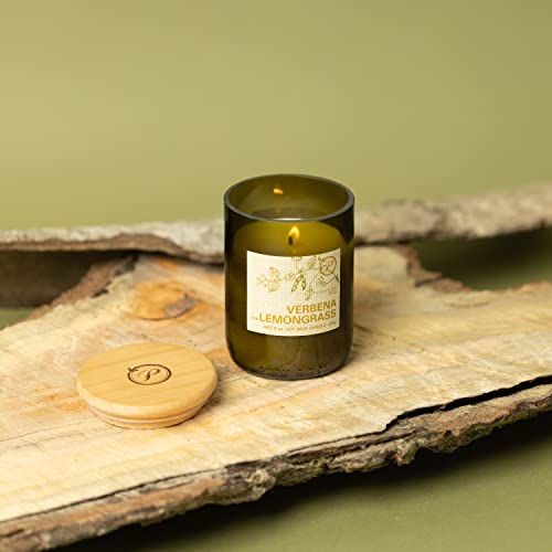 Paddywax Scented Candles Eco Green Artisan Candle in Recycled Glass Vessel, 226g, Verbena & Lemongrass