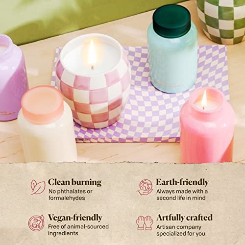 Paddywax Lolli Artisan Hand-Poured Scented Candle, 13-Ounce, Pink Opal + Water Mint