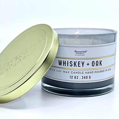 Paddywax Whiskey Oak Scented Candle Three Wicks
