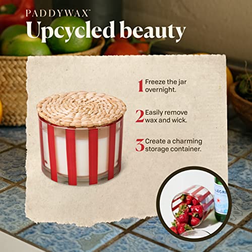 Paddywax Candles Al Fresco Collection, Naturally Scented Candle, 12 Ounces, Rosewood Vanilla, Red