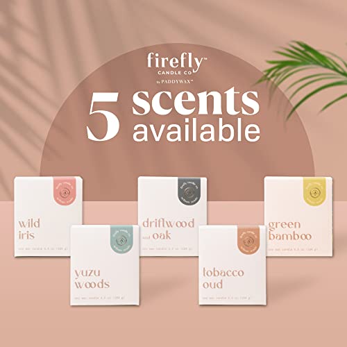 Paddywax Scented Candles Firefly Flourish Collection Fragrant Soy Wax Candle in Opaque Glass, 6.5-Ounce, Yuzu Woods