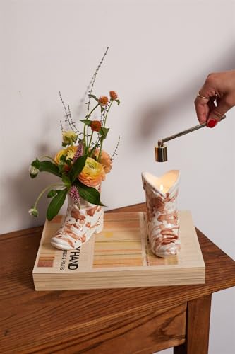 Paddywax Scented Candles Glazed Ceramic Nashville Cowboy Boot Shaped Candle, 6-Ounce, Desert Peach