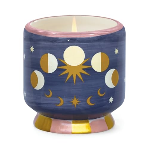 Paddywax Scented Candles Dopo Hand-Painted Ceramic Luxury Artisan Candle, 8-Ounce, Jasmine & Rose
