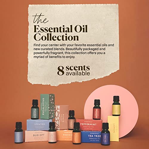 Paddywax Body-Safe Essential Oil for Diffusers, Scented Oil, 0.5 Ounces, Lemon