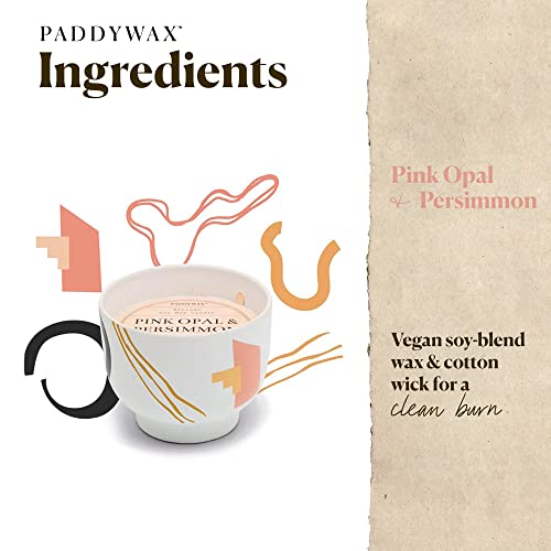 Paddywax Wabi Sabi Artisan Hand-Poured Scented Candle, 12-Ounce, Pink Opal & Persimmon