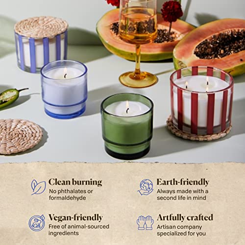 Paddywax Candles Al Fresco Collection, Naturally Scented Candle, 7 Ounces, Blue, Rosemary + Sea Salt