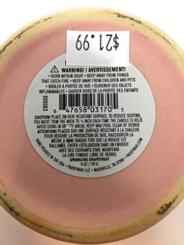 PADDYWAX Pink & Coral Ceramic Color Block Candle, 6 OZ