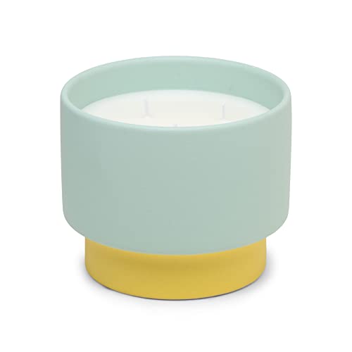 Paddywax Color Block Artisan Hand-Poured Scented Candle, 16-Ounce, Pink/Coral - Sparkling Grapefruit